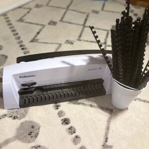 Starlet 2+ Manual Comb Binding Machine with combs, 19 1/2 x 8 x 5 1/2, White